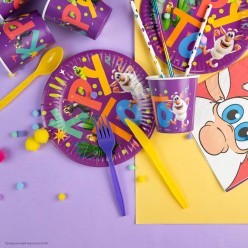 Ложки жёлтые 15см, 10 шт (пластик)