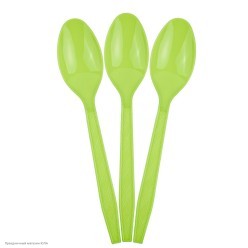 Ложки зелёные 15см, 10 шт (пластик)