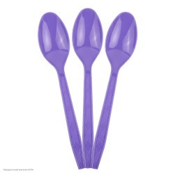 Ложки фиолетовые 15см, 10 шт (пластик)