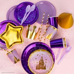 Ложки фиолетовые 15см, 10 шт (пластик)