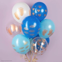 Набор шаров "К рождению сына" Ассорти 12"/30см, 8 шт