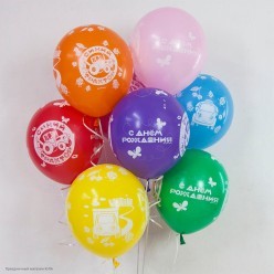 Набор шаров "Синий трактор СДР" 5ст/рисунок 12"/30см, 8 шт