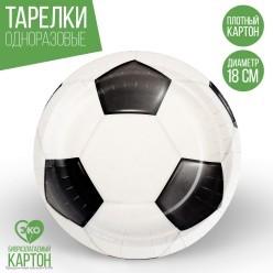 Тарелки "Футбольный мяч" 18 см, 10 шт (бумага)