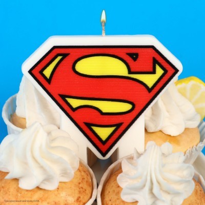 Свеча для торта "Супермен" 9*8 см 9714005
