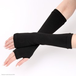 Перчатки Вязаные без пальцев 40 см чёрные