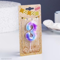 Свеча-цифра 3 "Галактик", 7,5 см