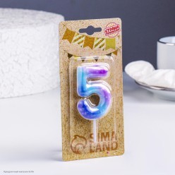 Свеча-цифра 5 "Галактик", 7,5 см