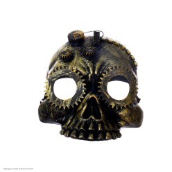 Маска "Череп Стимпанк" поллица, бронза (пластик) 18*18см