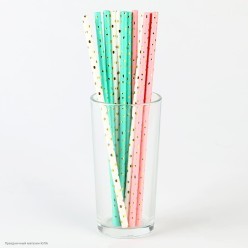 Трубочки для коктейля бумажные "Романтика" 12 шт