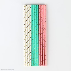 Трубочки для коктейля бумажные "Романтика" 12 шт