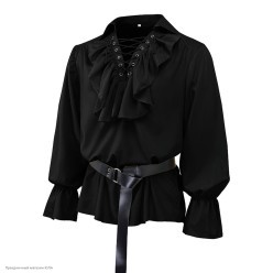 Рубашка винтажная/пиратская (чёрная) р.50-52, 175см