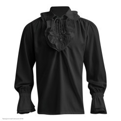 Рубашка винтажная/пиратская (чёрная) р.50-52, 175см