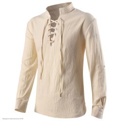 Рубашка винтажная/пиратская (беж) р.52-54, 175см