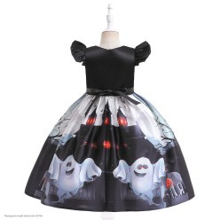 Костюм детский "Стильная ведьмочка" чёрно-белый 130 см