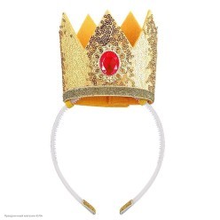 Корона на ободке золотая (фетр, пайетки) 9,5*7см