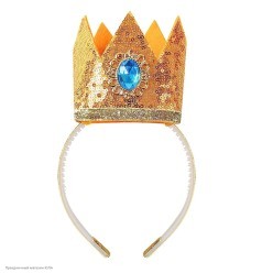 Корона на ободке золотая (фетр, пайетки) 9,5*7см