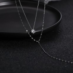 Цепочка двойная со стразой (серебристая) Цепочка двойная со стразой (серебристая)