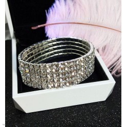 Браслет Стразы 5 рядов (серебристый)