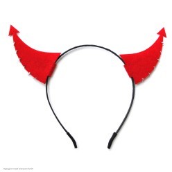 Рожки Чертёнка с кольцами (фетр) красные 23*18 см