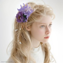 Заколка «Русалка» (звезда, цветок) фиолетовая