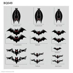 Наклейки статические "Летучие мыши-вампиры" 30*20 см