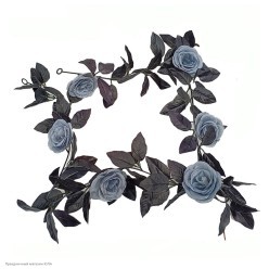 Гирлянда-лиана Розы серые, листья чёрные 172 см