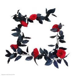 Гирлянда-лиана Розы красные, листья чёрные 172 см