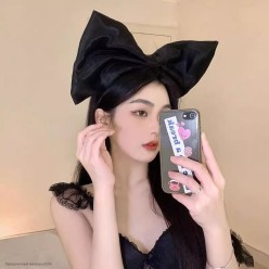 Ободок Бант органза 34*28см (чёрный)