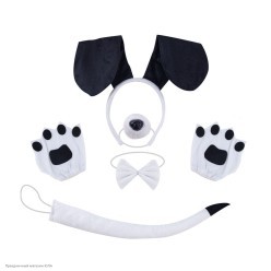 Набор Собаки (уши, нос, бабочка, хвост, лапы) чёрн-бел, ворс