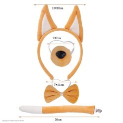 Набор Собаки (уши, нос, бабочка, хвост) бежевый, ворс