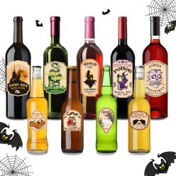 Наклейки на бутылку "Хэллоуин" (англ.яз) 20*22см 1л/9шт