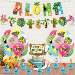 Гирлянда-буквы "Aloha" и фигурки Гавайи 18*500 см 14 эл