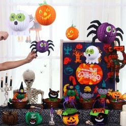 Подвеска бумажная объёмная "Паучок-зубастик" 24*38см