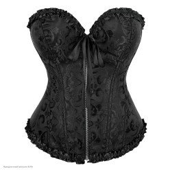 Корсет Дамаск (замок) чёрный р.4XL