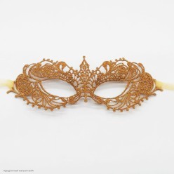 Полумаска кружевная "Шпиль" (золотая)