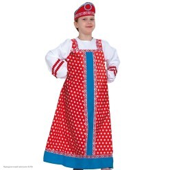 Костюм детский "Алёнушка в красном" р.30-32, 116-122 см