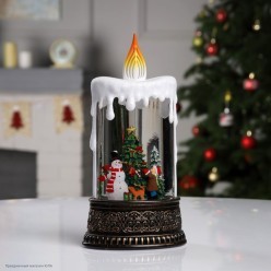 Снежная фигура "Свеча" свет, музыка (стекло,пластик) 25*12