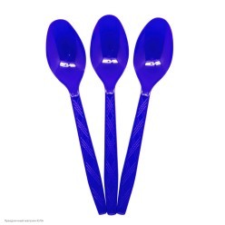 Ложки синие 15см, 10 шт (пластик)