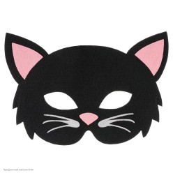 Маска "Котик чёрный" детская (фетр) 17*11 см
