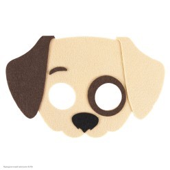 Маска "Щенок коричневый" детская (фетр) 19*12 см