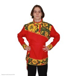 Косоворотка взрослая узорная "Дмитрий" р.50 хохлома, картуз Косоворотка взрослая узорная "Дмитрий" р.50 хохлома, картуз