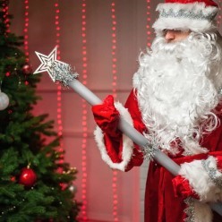 Посох Деда Мороза разборный "Звезда" белый 160см