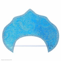 Кокошник на резинке Голубой (ткань) 31*23 см