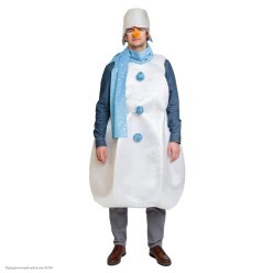 Костюм взрослый "Снеговик Морковкин" р.52, 176 см