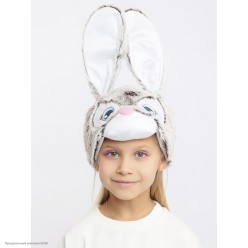 Шапочка "Заяц Пушок" (плюш) детская р.50-52