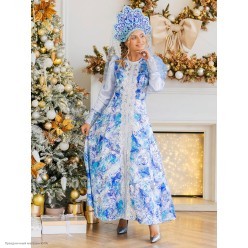 Костюм взрослый "Снегурочка Царевна" р.44, 164см