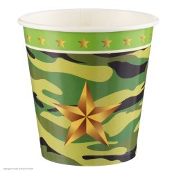 Стаканы "Камуфляж звёздный" 250 мл 6 шт, бумага