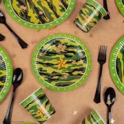 Тарелки "Камуфляж звёздный" 18 см 6шт, бумага