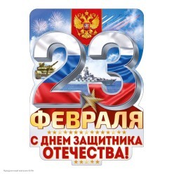 Плакат "23 февраля 23ф С ДнЗащОт!" 44*60см