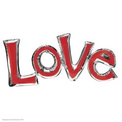 Шар фольга Надпись "LOVE" красная, 84 см
